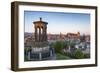 Dawn Breaks over the Dugald Stewart Monument Overlooking the City of Edinburgh, Lothian, Scotland-Andrew Sproule-Framed Photographic Print