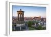 Dawn Breaks over the Dugald Stewart Monument Overlooking the City of Edinburgh, Lothian, Scotland-Andrew Sproule-Framed Photographic Print