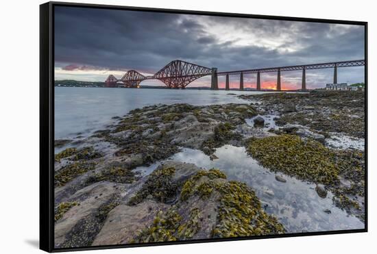 Dawn Breaks over the Forth Rail Bridge, UNESCO World Heritage Site, and the Firth of Forth-Andrew Sproule-Framed Stretched Canvas