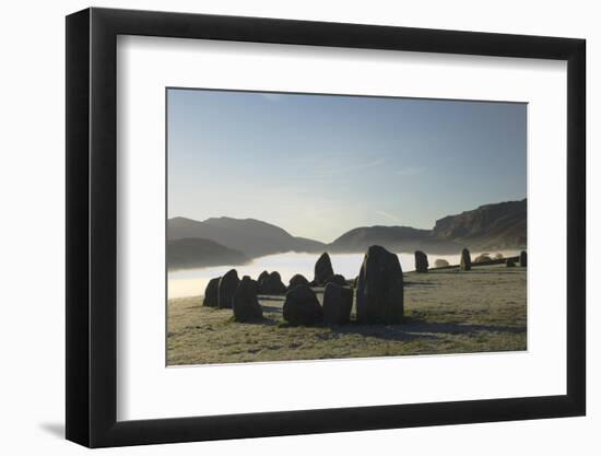 Dawn, Castlerigg Stone Circle, Helvellyn Range on Horizon, Keswick, Lake District, Cumbria-James Emmerson-Framed Photographic Print