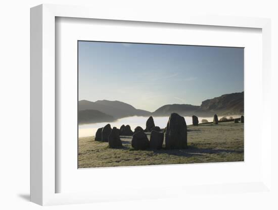 Dawn, Castlerigg Stone Circle, Helvellyn Range on Horizon, Keswick, Lake District, Cumbria-James Emmerson-Framed Photographic Print
