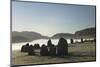 Dawn, Castlerigg Stone Circle, Helvellyn Range on Horizon, Keswick, Lake District, Cumbria-James Emmerson-Mounted Photographic Print