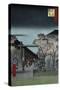 Dawn in the Yoshiwara', from the Series 'One Hundred Views of Famous Places in Edo'-Utagawa Hiroshige-Stretched Canvas