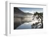 Dawn light and transient sunlit mist over Wall Holm Island on Ullswater, England-John Potter-Framed Photographic Print