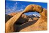 Dawn Light on Lone Pine Peak Through Mobius Arch, Inyo National Forest, California-Russ Bishop-Stretched Canvas