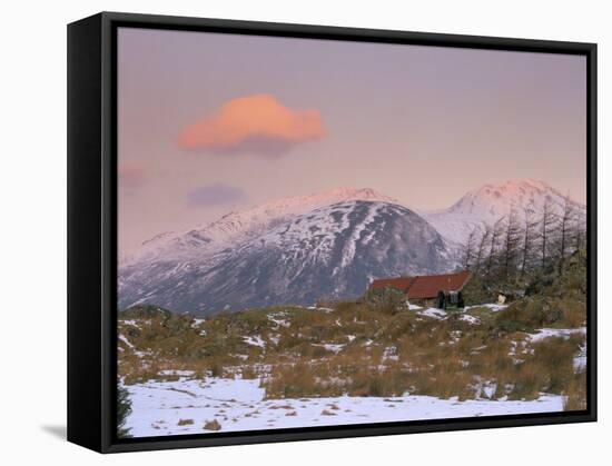 Dawn Light on the Mountains of Skye from Galltair on the Mainland, Glenelg, Scotland-Pearl Bucknall-Framed Stretched Canvas