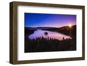 Dawn light over Emerald Bay on Lake Tahoe, Emerald Bay State Park, California, USA-Russ Bishop-Framed Photographic Print