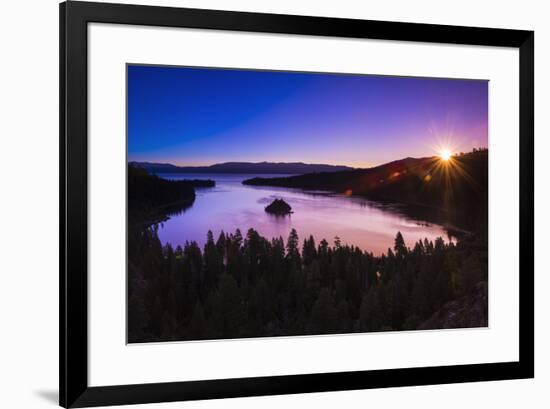 Dawn light over Emerald Bay on Lake Tahoe, Emerald Bay State Park, California, USA-Russ Bishop-Framed Premium Photographic Print