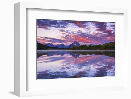 Dawn light over the Tetons from Oxbow Bend, Grand Teton National Park, Wyoming, USA.-Russ Bishop-Framed Photographic Print