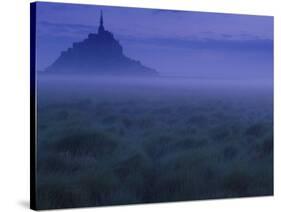 Dawn, Mist and Field, Normandy, France-Walter Bibikow-Stretched Canvas