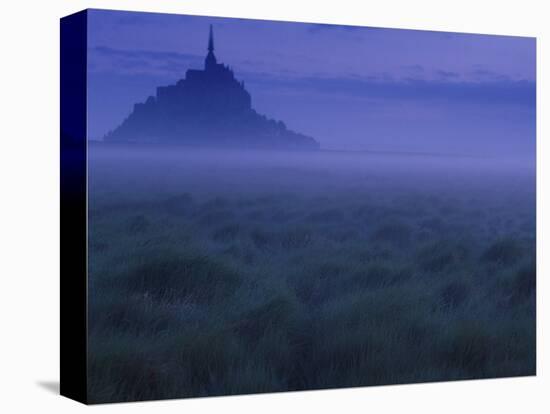 Dawn, Mist and Field, Normandy, France-Walter Bibikow-Stretched Canvas