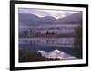 Dawn Mist in Autumnal Colours and Hunters Cabin Closed for the Winter, Kenai Peninsula, Alaska, USA-Jeremy Bright-Framed Photographic Print