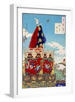 Dawn Moon of the Shinto Rites - Festival on a Hill, One Hundred Aspects of the Moon-Yoshitoshi Tsukioka-Framed Giclee Print