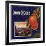 Dawn O Gold Brand - California - Citrus Crate Label-Lantern Press-Framed Art Print