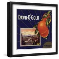 Dawn O Gold Brand - California - Citrus Crate Label-Lantern Press-Framed Art Print