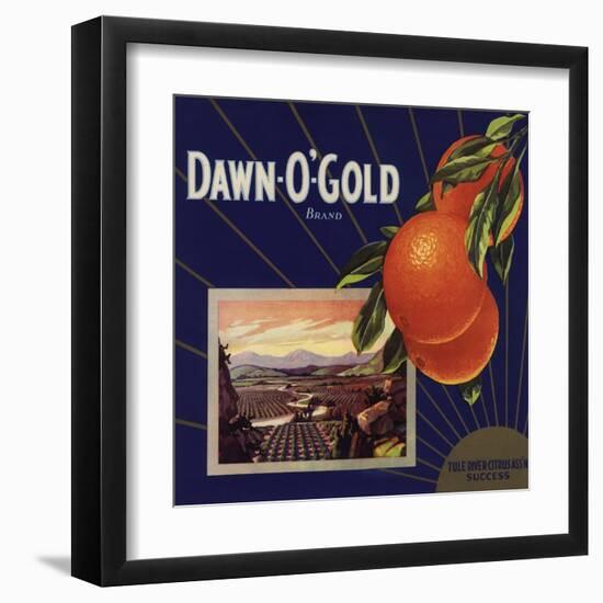 Dawn O Gold Brand - California - Citrus Crate Label-Lantern Press-Framed Art Print