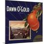 Dawn O Gold Brand - California - Citrus Crate Label-Lantern Press-Mounted Art Print