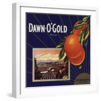 Dawn O Gold Brand - California - Citrus Crate Label-Lantern Press-Framed Art Print