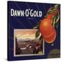 Dawn O Gold Brand - California - Citrus Crate Label-Lantern Press-Stretched Canvas