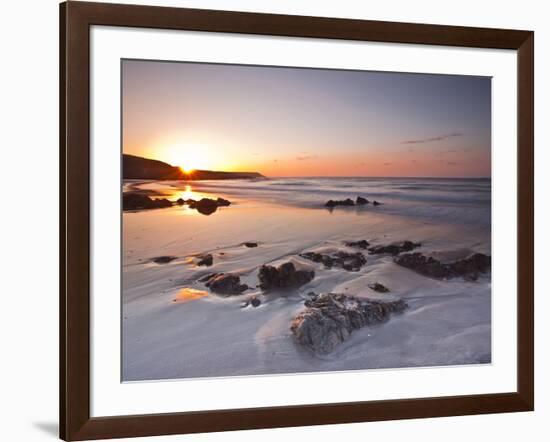 Dawn on Kennack Sands on the Lizard Peninsula in Cornwall, England, United Kingdom, Europe-Julian Elliott-Framed Photographic Print