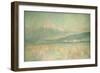 Dawn on the Sacred Mountain, the Fuji Sun Half Hidden in the Clouds, 1889-Sir Alfred East-Framed Giclee Print