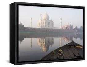 Dawn on the Taj Mahal from Yamuna River, UNESCO World Heritage Site, Agra, Uttar Pradesh, India-Ben Pipe-Framed Stretched Canvas
