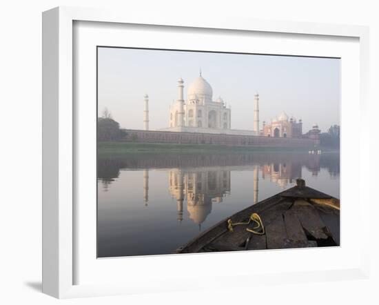 Dawn on the Taj Mahal from Yamuna River, UNESCO World Heritage Site, Agra, Uttar Pradesh, India-Ben Pipe-Framed Photographic Print