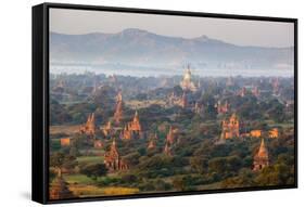 Dawn over Ancient Temples from Hot Air Balloon-Stuart Black-Framed Stretched Canvas