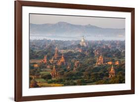 Dawn over Ancient Temples from Hot Air Balloon-Stuart Black-Framed Photographic Print