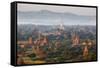 Dawn over Ancient Temples from Hot Air Balloon-Stuart Black-Framed Stretched Canvas