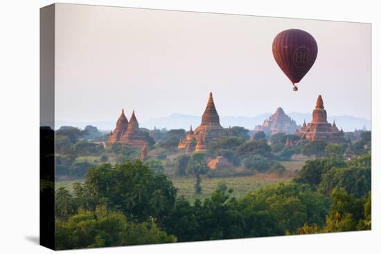 Dawn over Ancient Temples from Hot Air Balloon-Stuart Black-Stretched Canvas