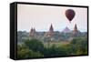 Dawn over Ancient Temples from Hot Air Balloon-Stuart Black-Framed Stretched Canvas