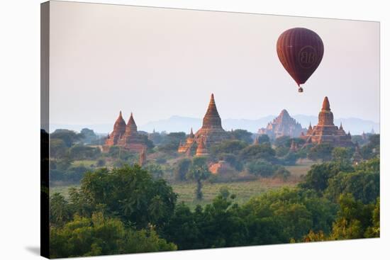 Dawn over Ancient Temples from Hot Air Balloon-Stuart Black-Stretched Canvas