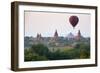 Dawn over Ancient Temples from Hot Air Balloon-Stuart Black-Framed Photographic Print