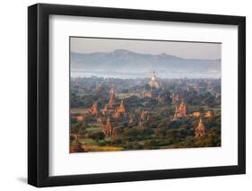 Dawn over Ancient Temples from Hot Air Balloon-Stuart Black-Framed Photographic Print