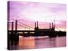 Dawn Over Battersea Power Station and Chelsea Bridge, London, England, United Kingdom-Nick Wood-Stretched Canvas