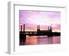 Dawn Over Battersea Power Station and Chelsea Bridge, London, England, United Kingdom-Nick Wood-Framed Photographic Print