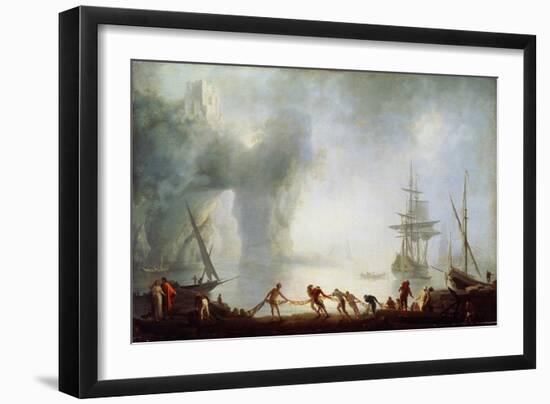 Dawn over Capri. Mist, C1745-Claude Joseph Vernet-Framed Giclee Print