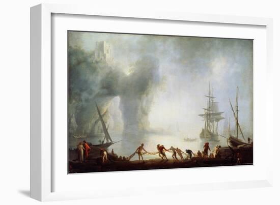 Dawn over Capri. Mist, C1745-Claude Joseph Vernet-Framed Giclee Print