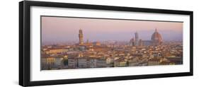 Dawn Over Florence Showing the Duomo and Uffizi, Tuscany, Italy-Lee Frost-Framed Premium Photographic Print