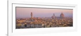 Dawn Over Florence Showing the Duomo and Uffizi, Tuscany, Italy-Lee Frost-Framed Photographic Print