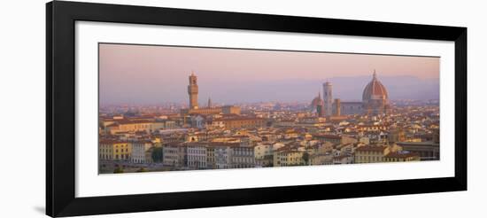 Dawn Over Florence Showing the Duomo and Uffizi, Tuscany, Italy-Lee Frost-Framed Photographic Print