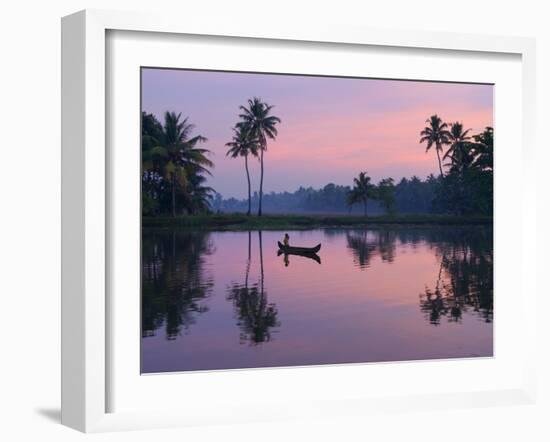 Dawn over the Backwaters, Near Alappuzha (Alleppey), Kerala, India, Asia-Stuart Black-Framed Photographic Print