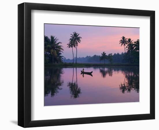 Dawn over the Backwaters, Near Alappuzha (Alleppey), Kerala, India, Asia-Stuart Black-Framed Photographic Print