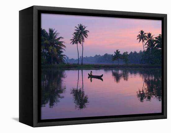 Dawn over the Backwaters, Near Alappuzha (Alleppey), Kerala, India, Asia-Stuart Black-Framed Stretched Canvas