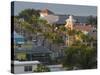 Dawn Over the Commercial District, Fort Myers Beach, Florida-Walter Bibikow-Stretched Canvas