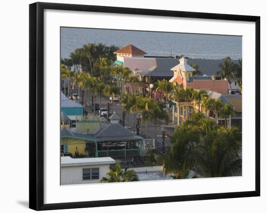 Dawn Over the Commercial District, Fort Myers Beach, Florida-Walter Bibikow-Framed Photographic Print