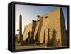 Dawn over the Impressive First Pylon of Luxor Temple, Egypt-Julian Love-Framed Stretched Canvas