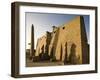 Dawn over the Impressive First Pylon of Luxor Temple, Egypt-Julian Love-Framed Photographic Print