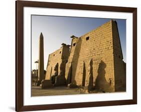 Dawn over the Impressive First Pylon of Luxor Temple, Egypt-Julian Love-Framed Photographic Print